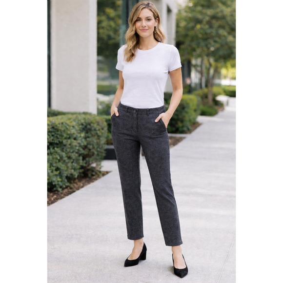 Max Studio Pants - NWT Max Studio Womens Slim Trousers Gray Stretch Mid Rise Ankle Pants Small